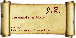 Jeremiás Rolf névjegykártya